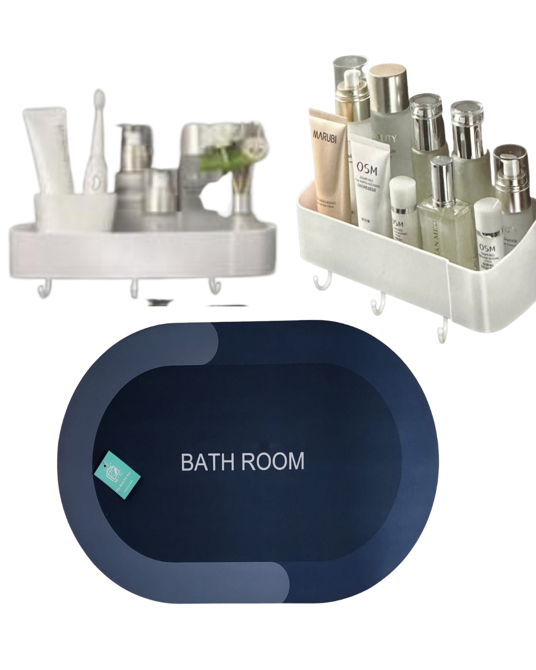 COMBO 2 REPISAS Y 1 TAPETE BAÑO