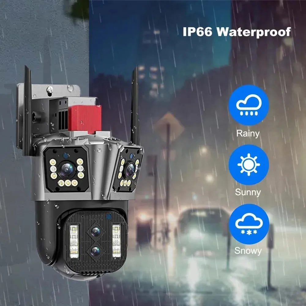 CAMARA DE SEGURIDAD 360° CON 3 LENTES  FULL HD DE 4MP SENSORES DE ALTA RESOLUCION