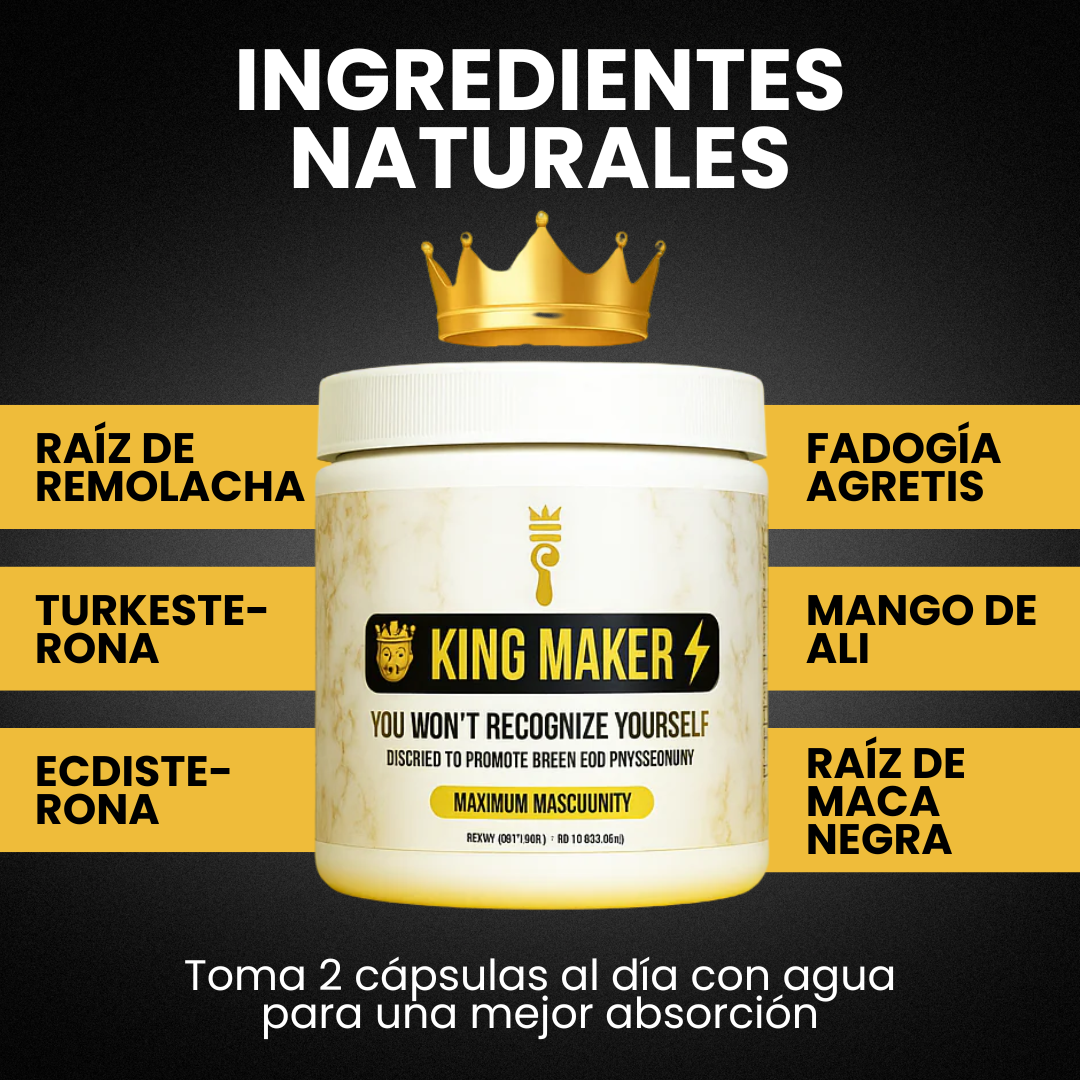 KING MAKER - POTENCIADOR DE TESTOSTERONA AUMENTA TU MASCULINIDAD