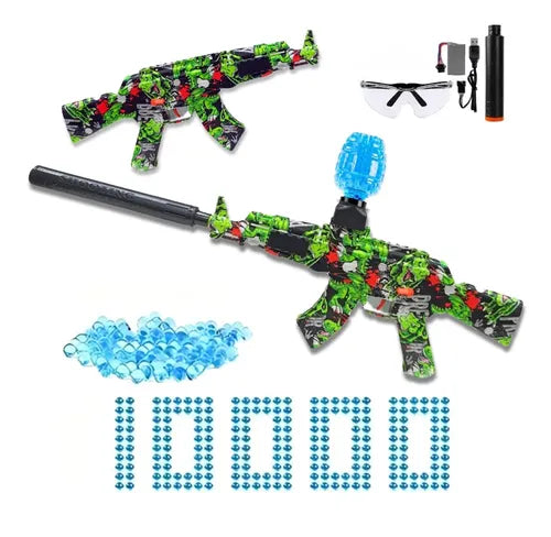 PISTOLA DE HIDROGEL AK47 PILA VERDE