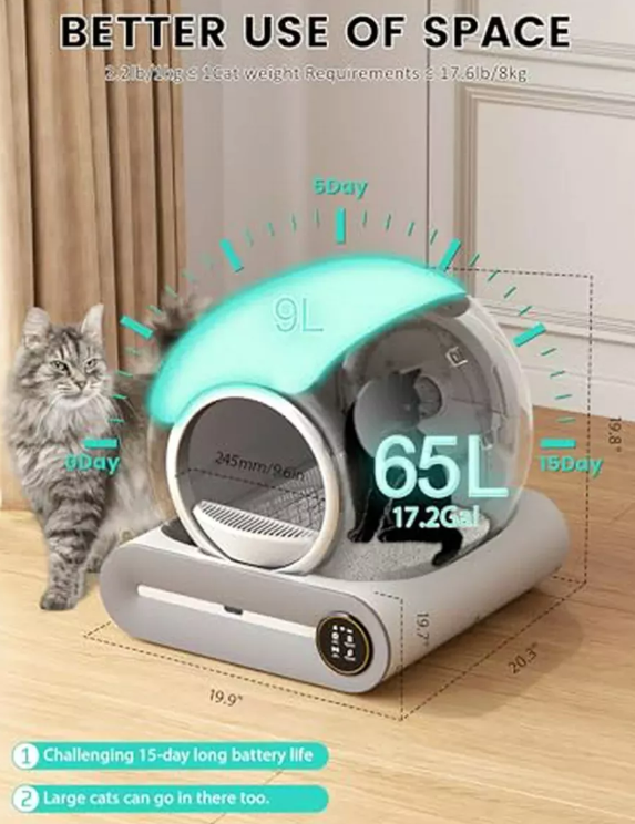 ARENERO INTELIGENTE CON WIFI PARA GATOS