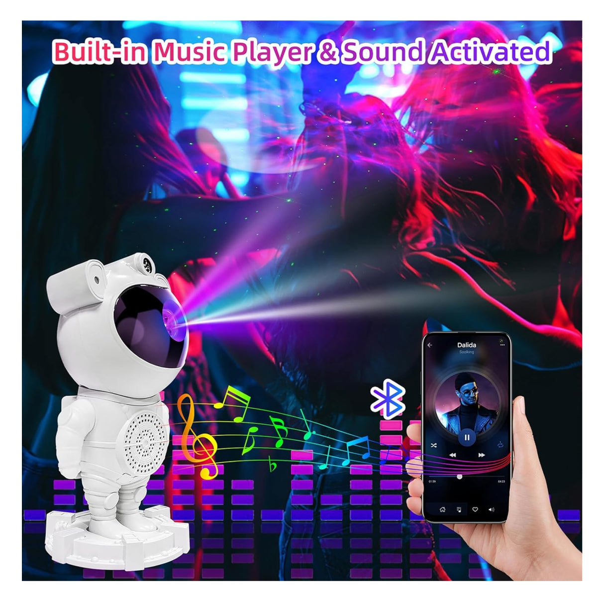 Lampara Astronauta Bluetooth Y Parlante