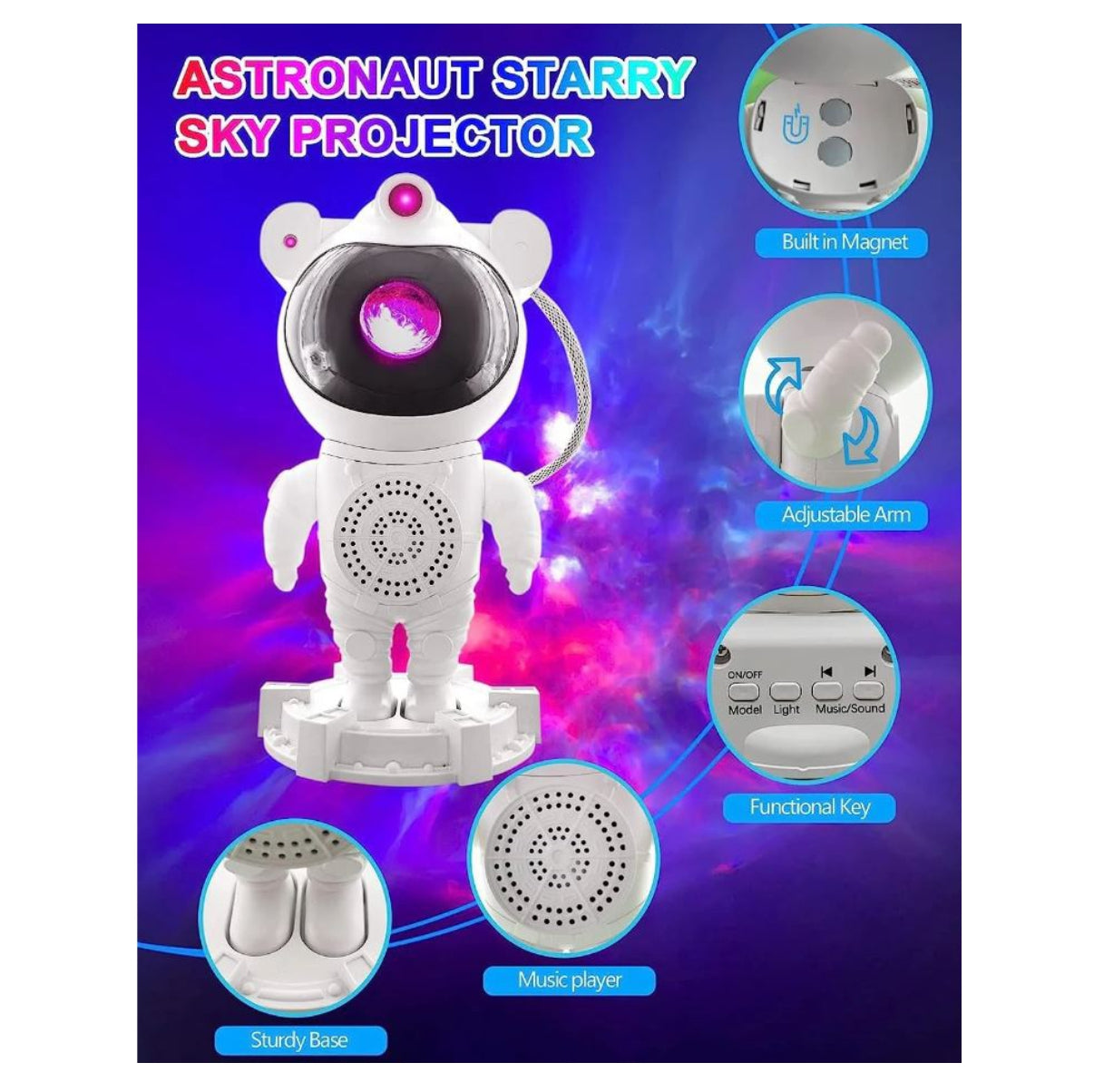 Lampara Astronauta Bluetooth Y Parlante