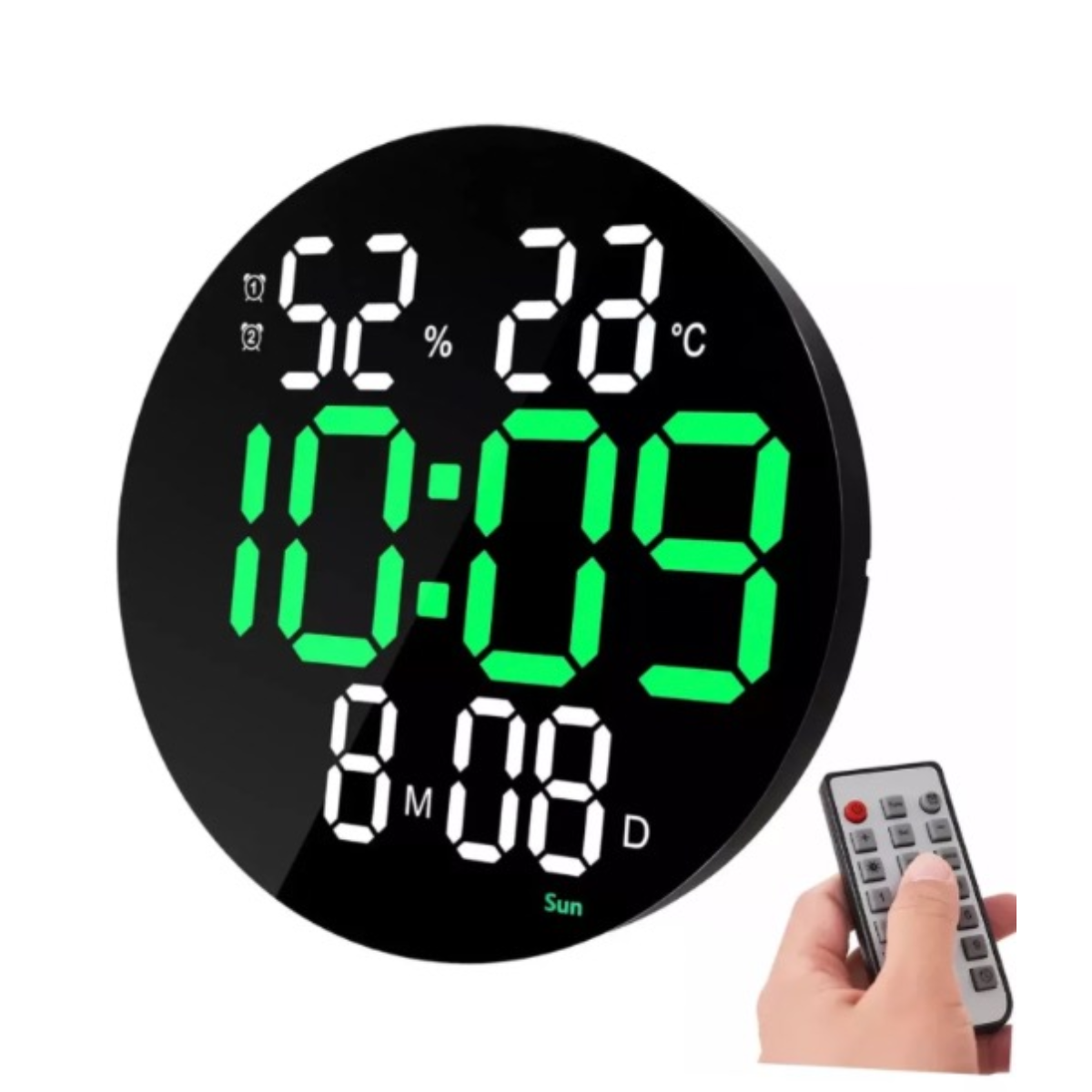 Reloj redondo digital de pared